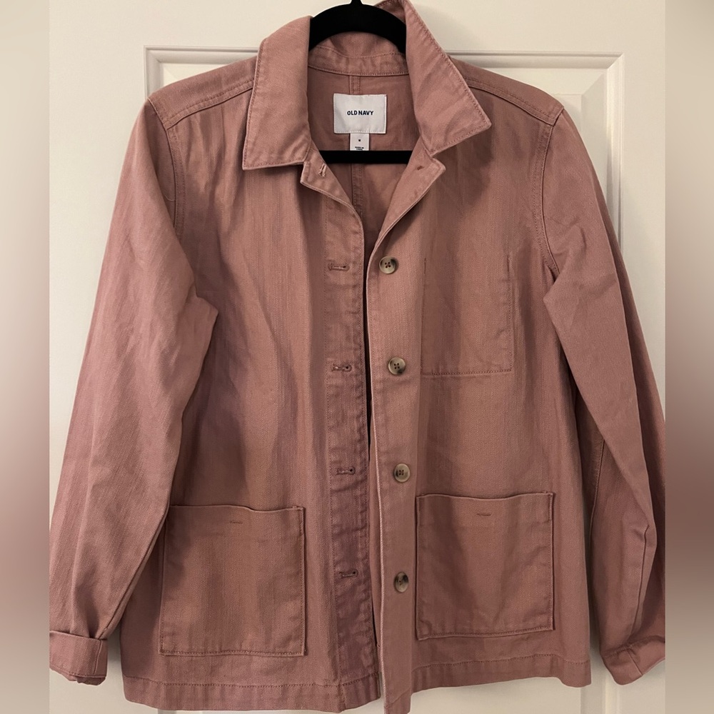 Old Navy Women's Utility Chore Jacket in Dusty Pink